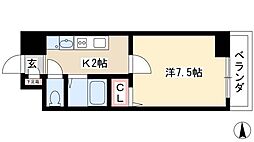 セントラルハイツ明野 1Kの間取図画像