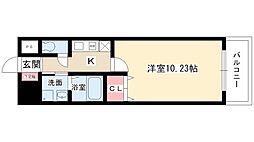 ヴァンクール鶴舞 1Kの間取図画像
