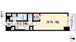ルナクレシエンテ 1Kの間取図画像