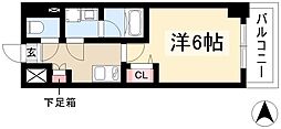 ディアレイシャス泉 1Kの間取図画像