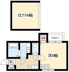 アイビス白壁 1Kの間取図画像