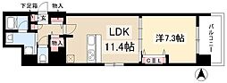 プレサンス丸の内フォート 1LDKの間取図画像