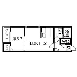 Delica日比野 1LDKの間取図画像