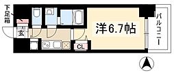 プレサンス名古屋STATIONルミアス 1Kの間取図画像