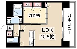 プレサンスロジェ丸の内テラス 1LDKの間取図画像