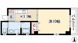 コンソラーレ中野 1Kの間取図画像