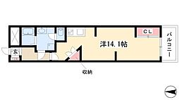 ロイジェント栄 ワンルームの間取図画像