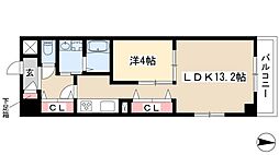 パークサイト泉 1LDKの間取図画像