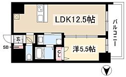 プレサンス新栄アーバンフロー 1LDKの間取図画像