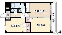 プリーマ 2DKの間取図画像