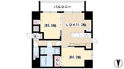 リベルタカリーノ 2LDKの間取図画像