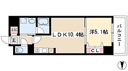 グランルクレ新栄ウエスト 1LDKの間取図画像