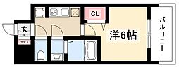 ディアレイシャス名古屋浄心II 1Kの間取図画像