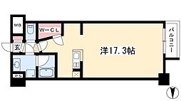 グラヴィス鶴舞 ワンルームの間取図画像