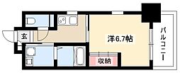 リシュドール伝馬 1Kの間取図画像