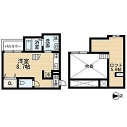 アーティ山王 ワンルームの間取図画像
