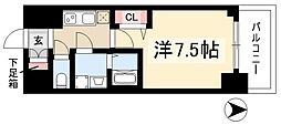 プレサンス桜通ザ・タイムズ 1Kの間取図画像