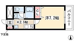 チェルトヴィータ 1Kの間取図画像