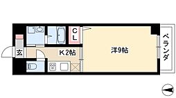 パラシオン車道西館 1Kの間取図画像