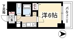 プレサンスナゴヤ桜通ビッグビート 1Kの間取図画像