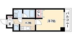 プロシード新栄 1Kの間取図画像