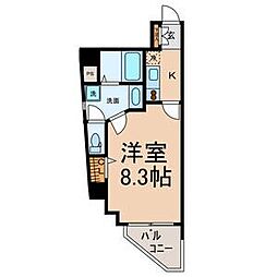スカイコート葵 1Kの間取図画像