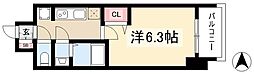 ディアレイシャス矢場町 1Kの間取図画像