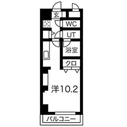 ノヴェル新栄 ワンルームの間取図画像