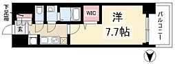 プレサンスジェネ葵 1Kの間取図画像