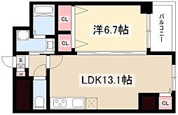 L'Allure松原 1LDKの間取図画像