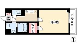 ツインアウルズ 1Kの間取図画像