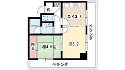 ネオハイツ大須 2DKの間取図画像