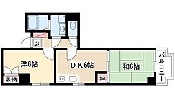 第11オーシャンビル 2DKの間取図画像