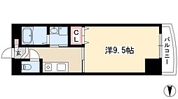 ライジングヴィラ葵 1Kの間取図画像