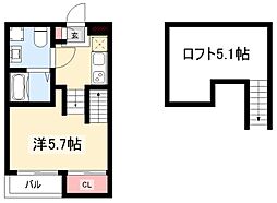 ハーモニーテラス今池南 1Kの間取図画像