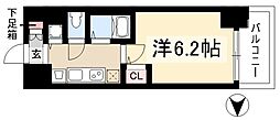 プレサンスSAKAE白川公園2 1Kの間取図画像