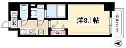 エスリード上前津ツヴァイテ 1Kの間取図画像