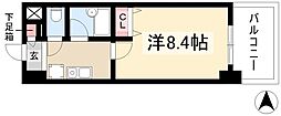 現代ハウス新栄 1Kの間取図画像