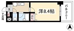 現代ハウス新栄 1Kの間取図画像