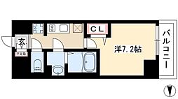 プレサンス久屋大通公園セラフィ 1Kの間取図画像