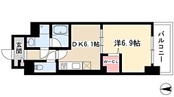 プレスティ則武 1DKの間取図画像