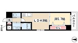 ドゥナーレ東別院 1LDKの間取図画像