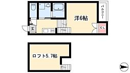 ハーモニーテラス木之免町2 1Kの間取図画像