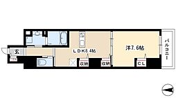 UnivalyMEIEKIST 1LDKの間取図画像