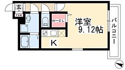 BRANCHE吹上 1Kの間取図画像