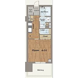 オープンレジデンシア名古屋駅THECOURT 1Kの間取図画像