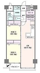 ジュネシオン平井 2LDKの間取図画像
