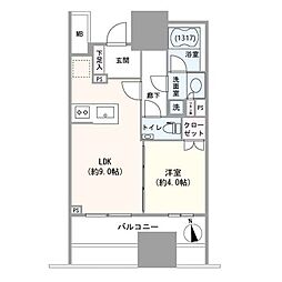 ディアナコート文京本郷台 1LDKの間取図画像