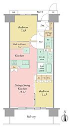ブライトタウン磐田フレシア 2LDKの間取図画像