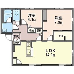 トロピカルハイツC 2LDKの間取図画像